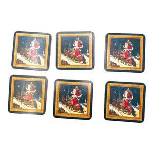 Six Pimpernel Santa Claus & Reindeer Coasters